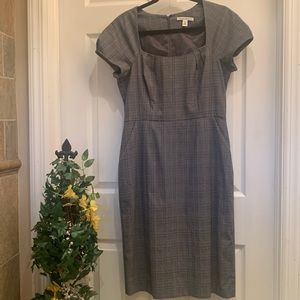 Banana Republic Gray Plaid Dress